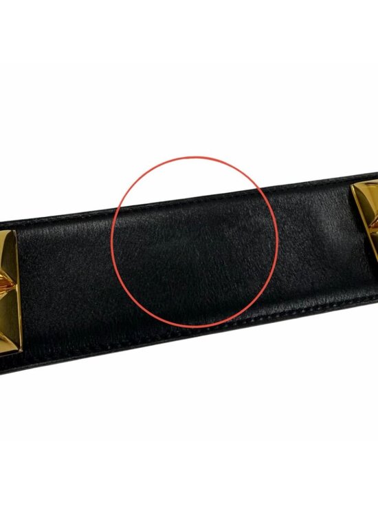 Hermes Vintage Collier de Chien 50 Gold Leather Belt Black 65 main image 8